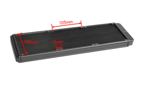 FreezeMod G1/4″ 360mm Aluminum Radiator PC Computer Water Cooling 27mm Thick