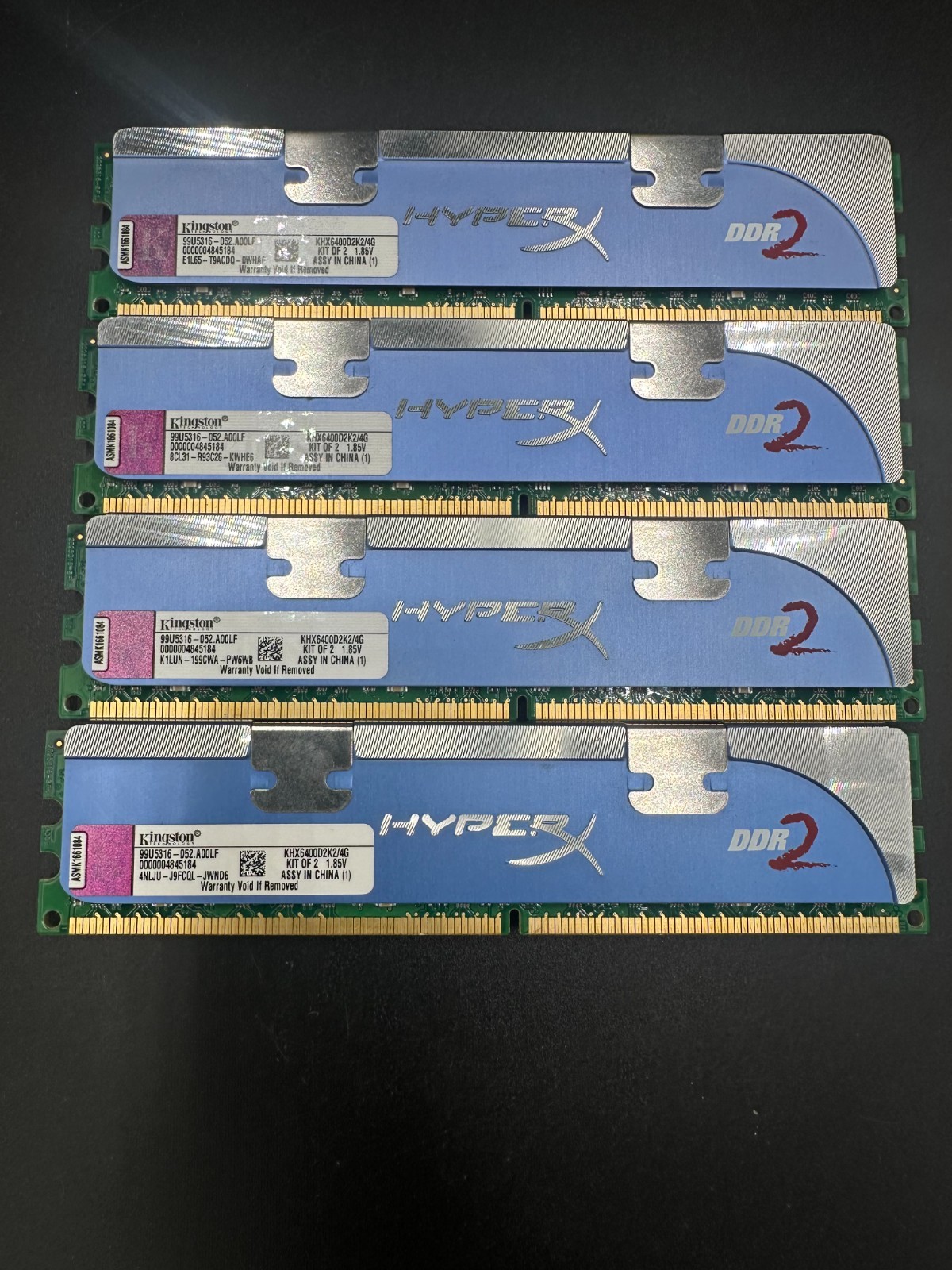 8 GB (4x2GB) HyperX DDR2 PC2- 6400-KHX6400D2K2/4G – Desktop RAM – Tested