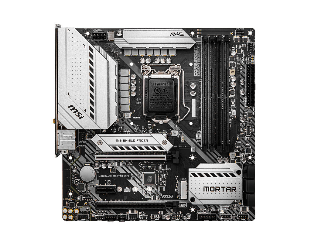 MSI MAG B460M MORTAR WIFI Motherboard Intel B460 LGA 1200 DDR4 M.2 mATX HDMI DP