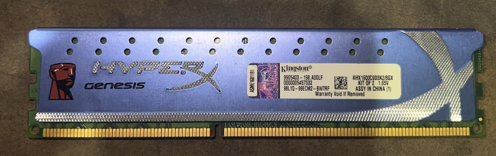 Kingston HyperX Genesis KHX1600C9D3K2/8GX (1x4GB) 4GB 1600MHz 1.65V DDR3 Memory