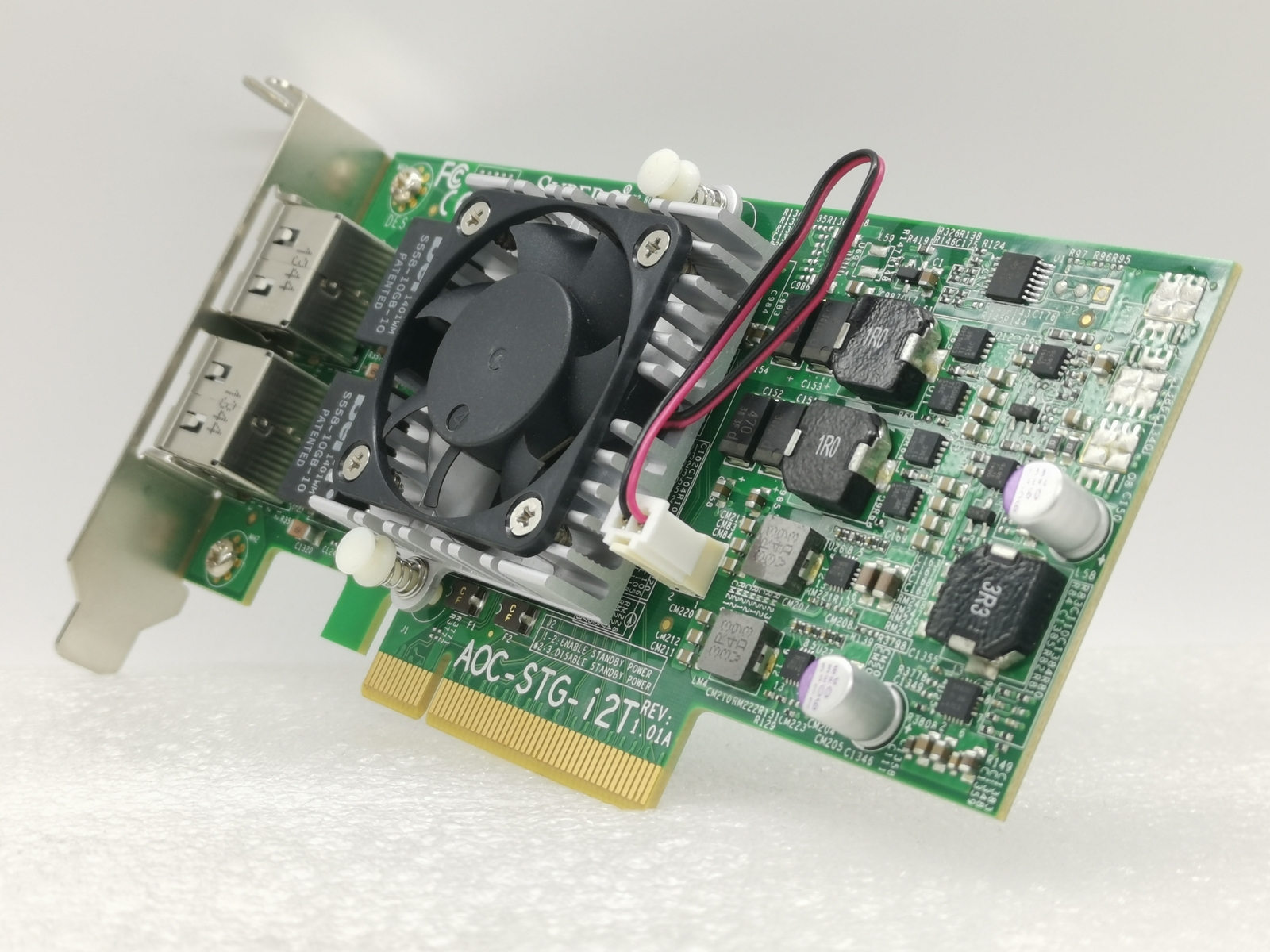 Low bracket Supermicro AOC-STG-I2T RJ45 10 Ethernet adapter 10GbE Intel X540-