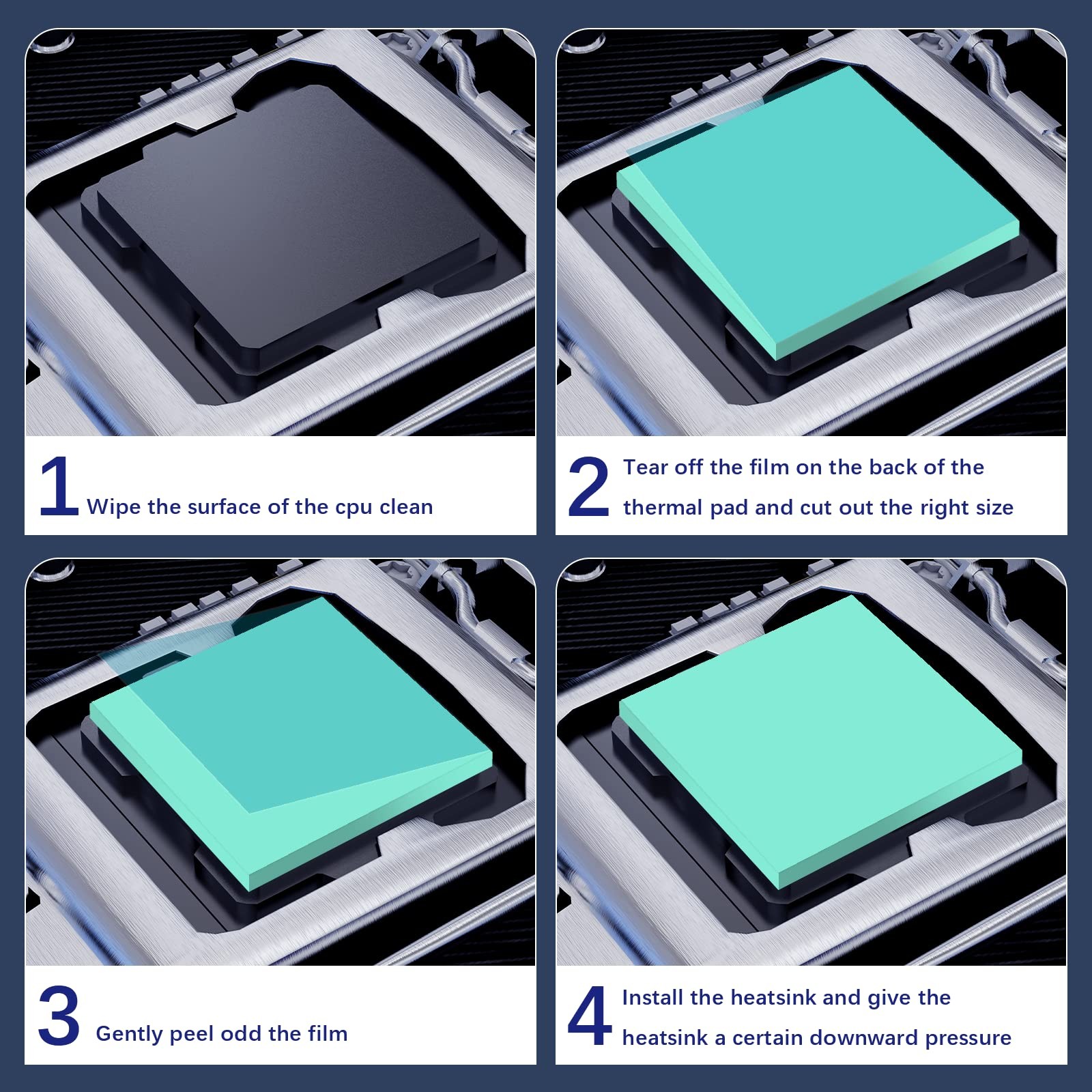 Thermal Pad, Silicone Thermal Pads 80x40x3mm, for Laptop Heatsink/GPU/CPU/Coo…