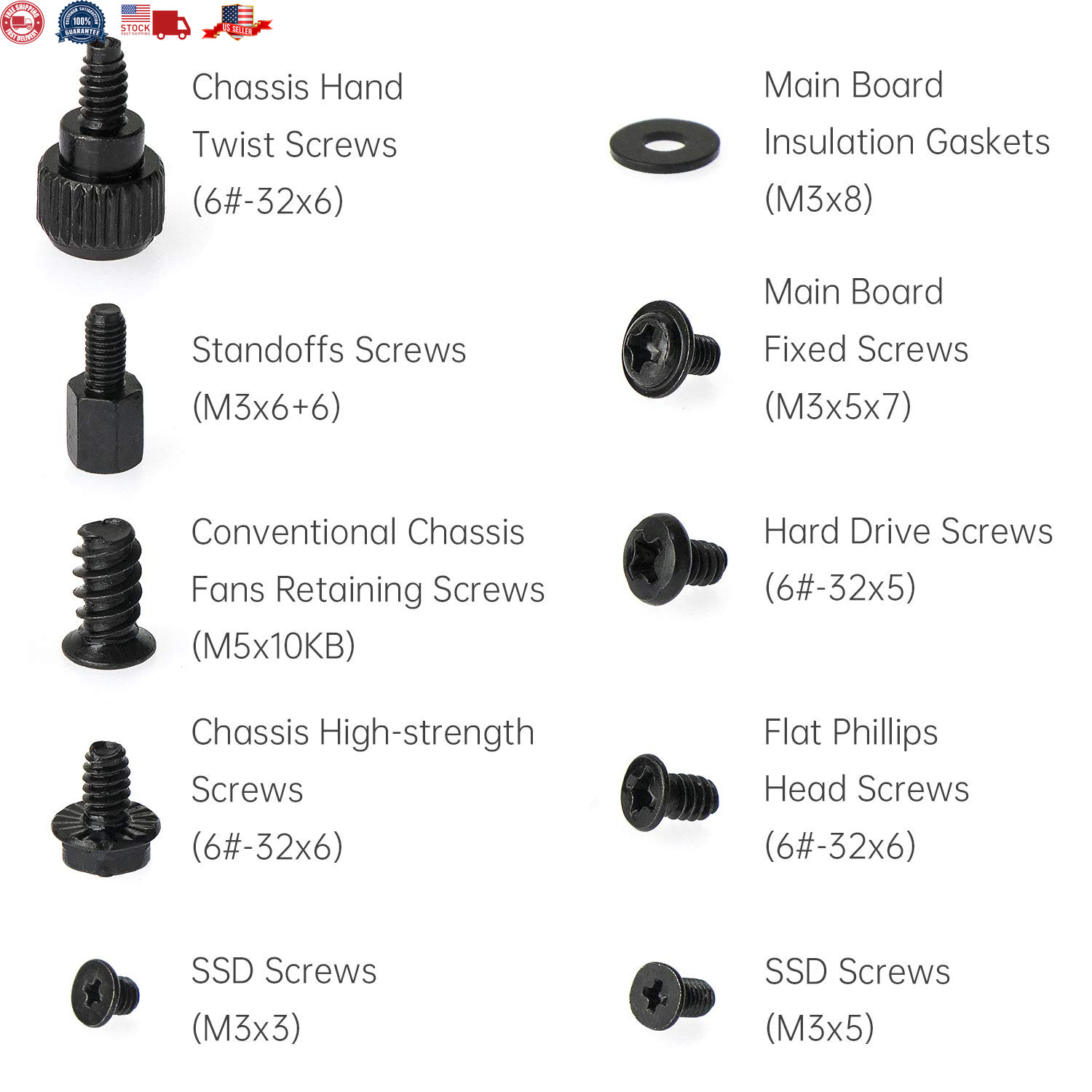400Pcs Computer Screws Standoffs Kit SSD Screw for Universal Motherboard PC