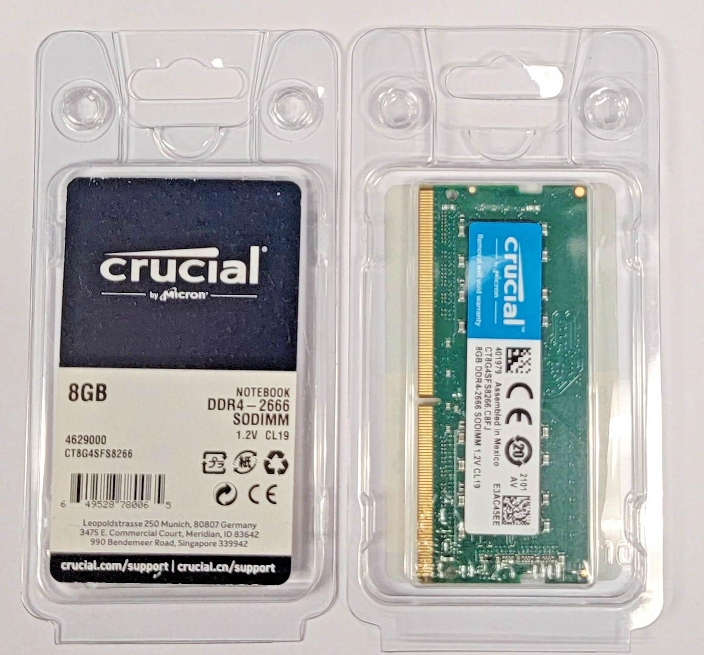Crucial 8GB DDR4 2666MHz Laptop RAM SO-DIMM CT8G4SFS8266 PC4-21300 Brand New