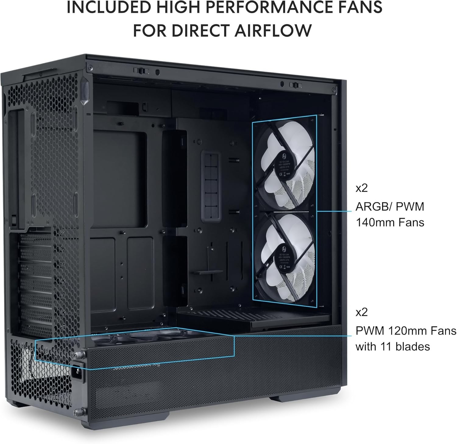 Versatile LANCOOL 207 Tower Chassis – Black SECC with Stunning ARGB Lighting