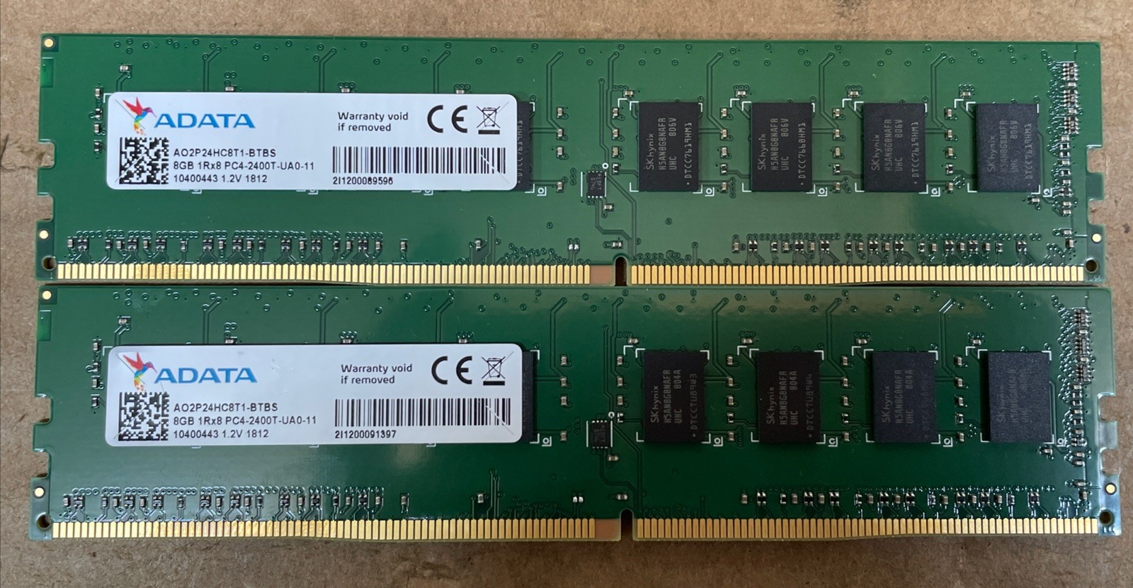 ADATA 16GB DDR4-2400 Desktop RAM Kit | 2x8GB | AO2P24HC8T1-BTBS | Tested