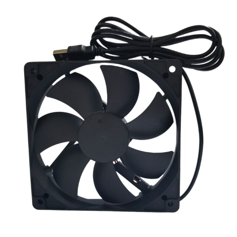 USB PC Cooling Fan 12CM Black USB5V Highly Speed 2400RPM Computer Case Cooling