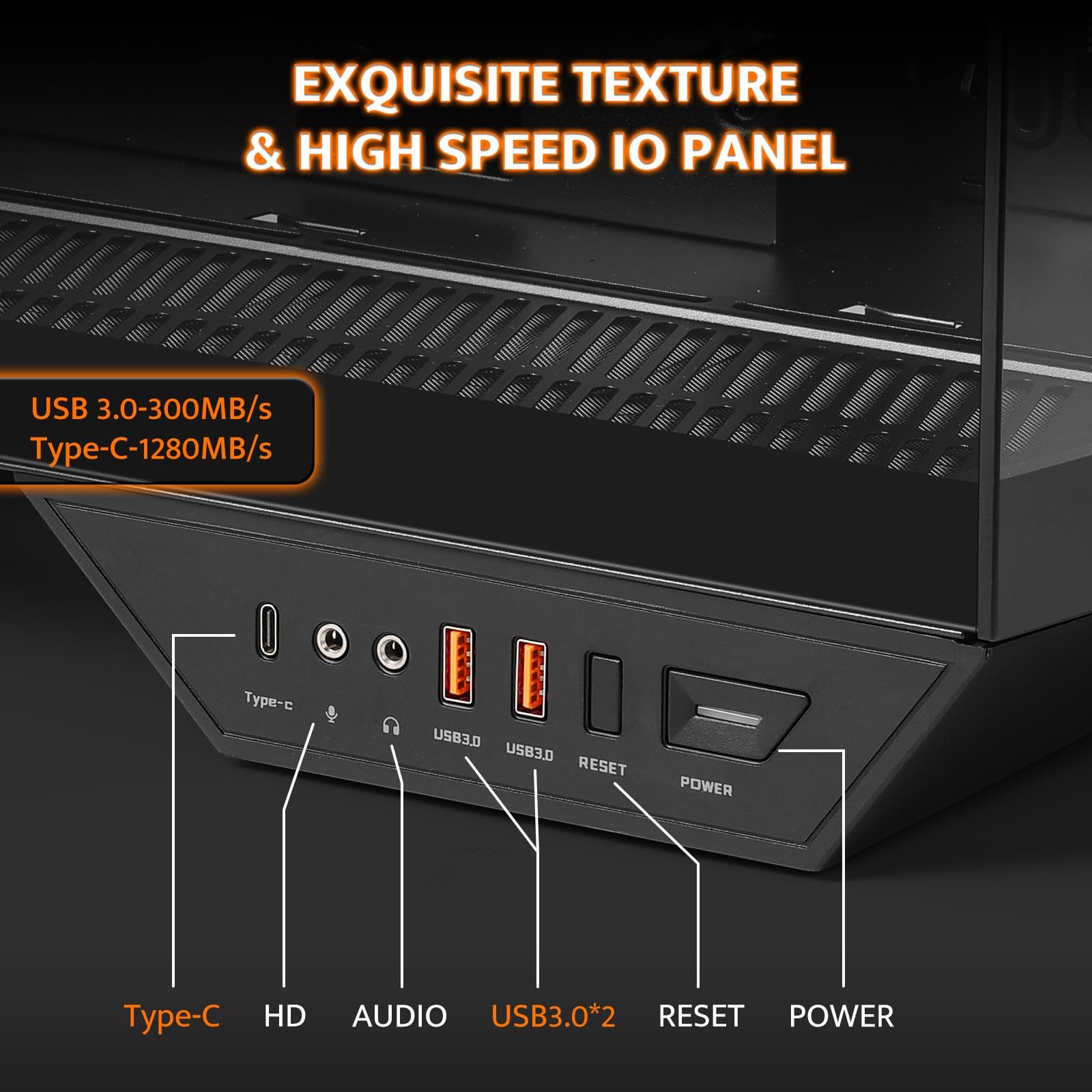 darkFlash Full-Tower ATX Gaming PC Case, Back Plug-i