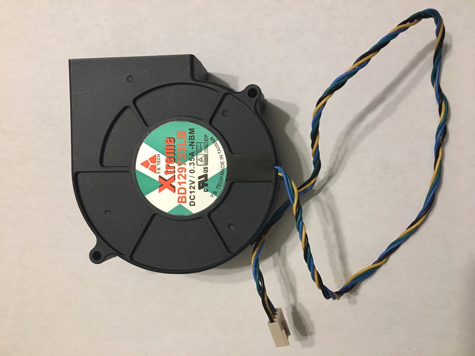 Xtreme BD129733LB DC12 BRUSHLESS FAN Turbine blower 4 WIRES Low noise 97x97x33mm
