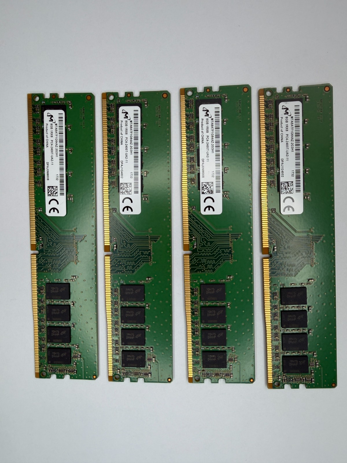 4x Micron 8GB DDR4 2400MHz PC4-2400T Desktop RAM 32GB Kit UDIMM Tested