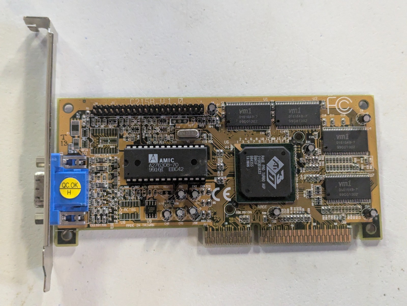 ATI Rage Pro Turbo AGP 8MB SGRAM VGA Graphics Card 215R3EUA33 Vintage