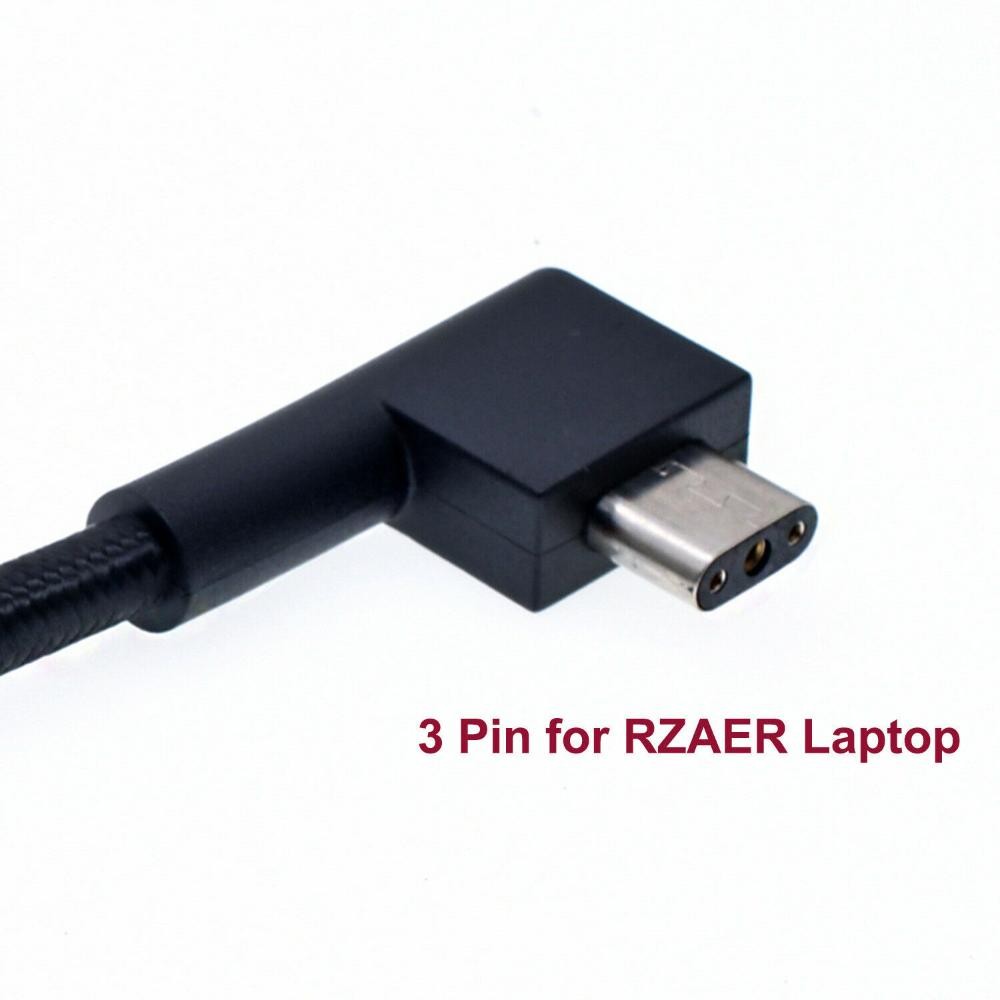 DC Slim Square Female to 3 Pin Plug Converter Charging Adapater Cable for Razer
