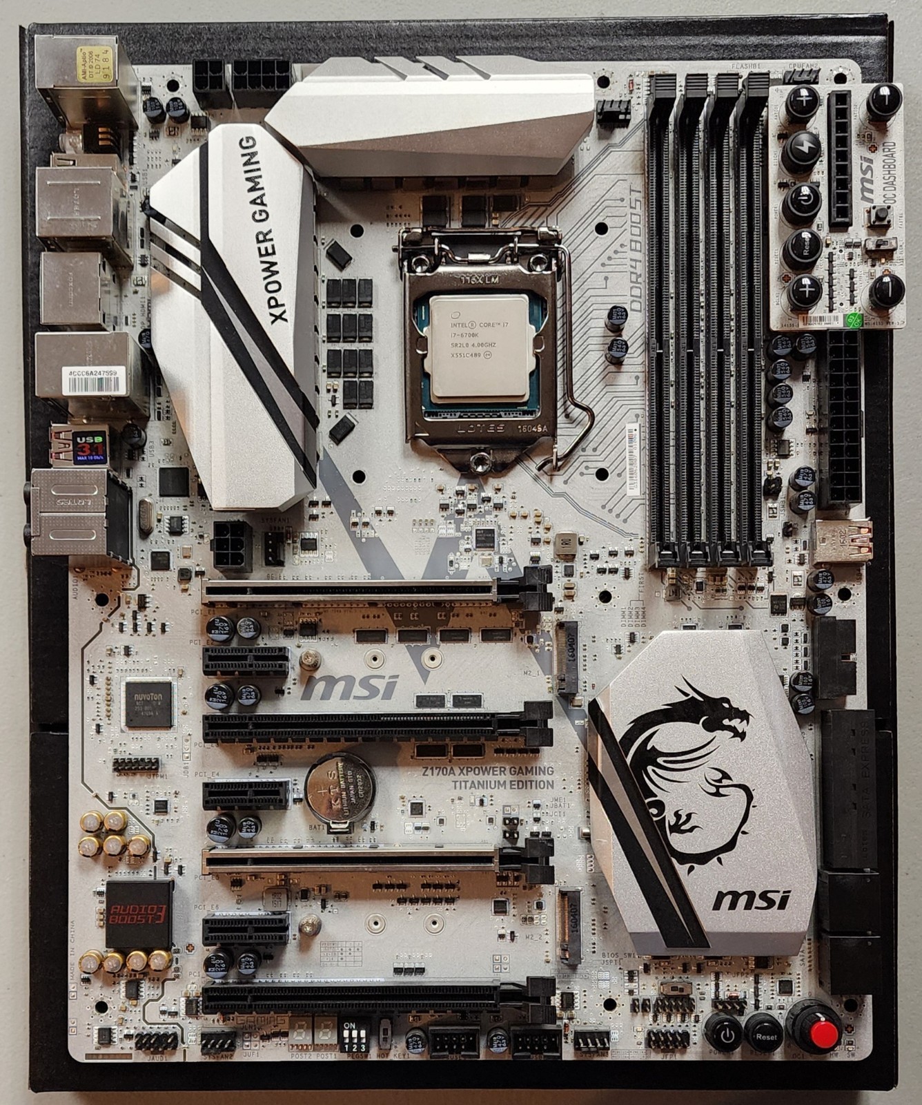 MSI Z170A XPOWER GAMING TITANIUM EDITION combined with the i7-6700K