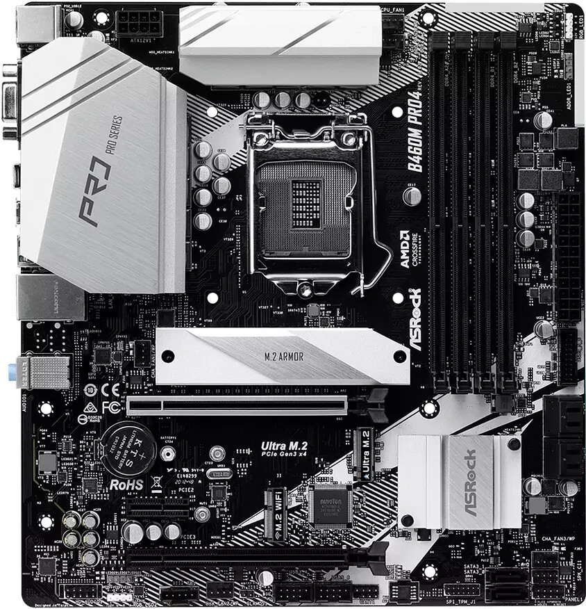 ASRock B460M PRO4 LGA 1200 Intel B460 SATA 6Gb/s Micro ATX Intel Motherboard