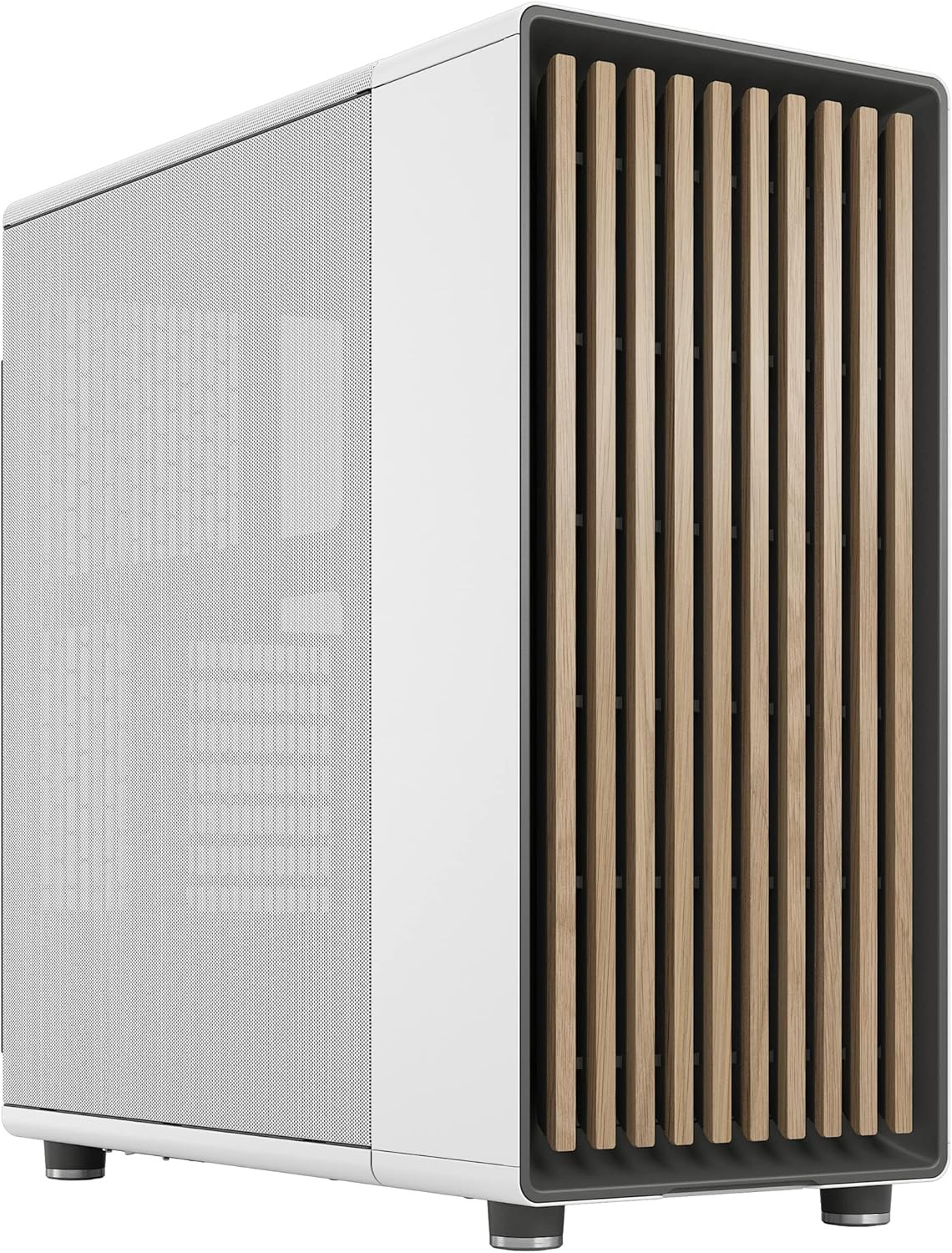 North Chalk White – Genuine Oak Wood Front – Mesh Side Panels – Two 140Mm Aspect