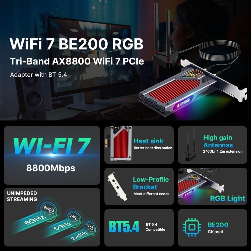 Fenvi PCI-E WiFi 7 & Bluetooth 5.4 Adapter – Revolutionary Tri-Band Connectivity