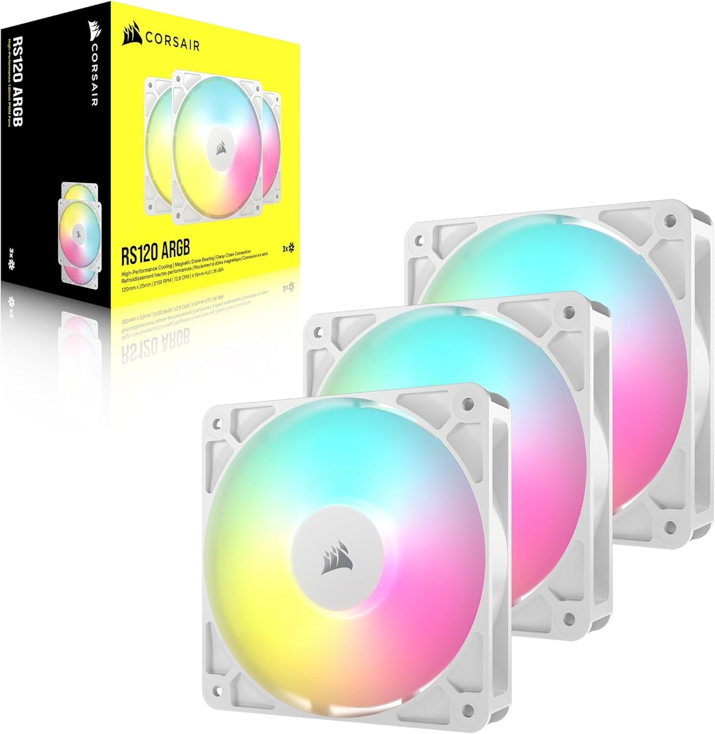 Triple Pack RS120 ARGB 120mm Fans – High Airflow, Low Noise & Magnetic Bearings