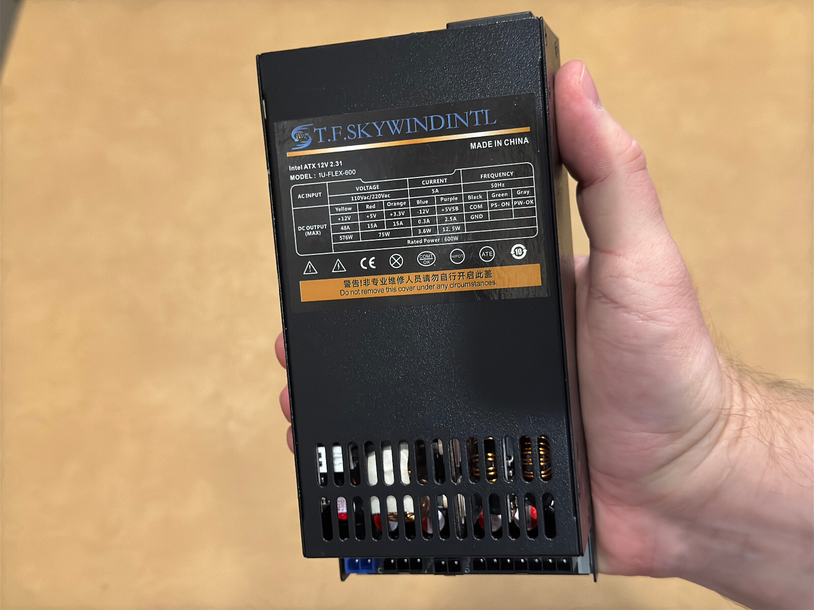 T.F.SKYWINDINTL 600W PC Power Supply Flex ATX PSU Modular — For Parts/nonworking