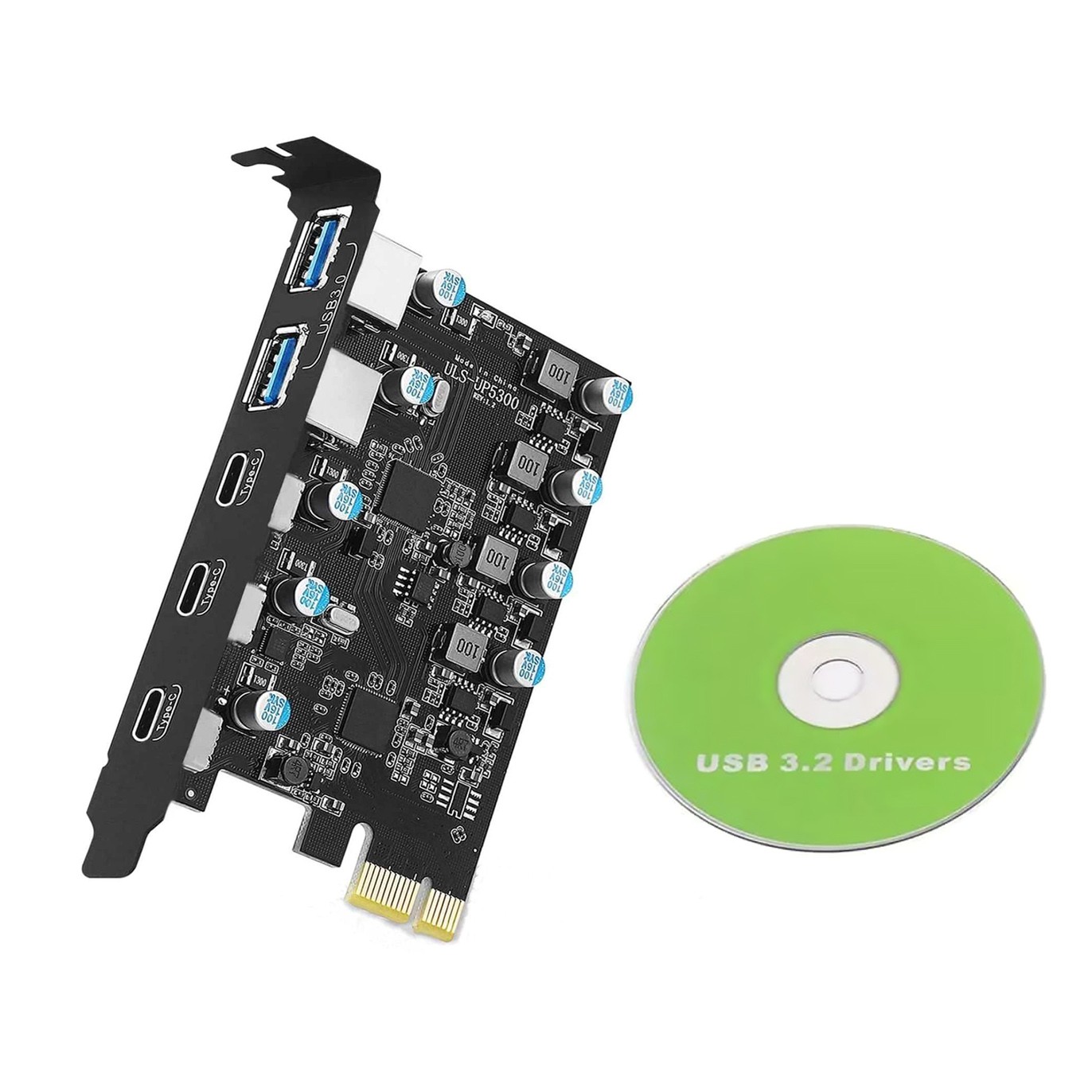 Desktop Expansion Card With 5 external USB 3.2 Gen 2 Ports 2*USB-A 3*USB-C