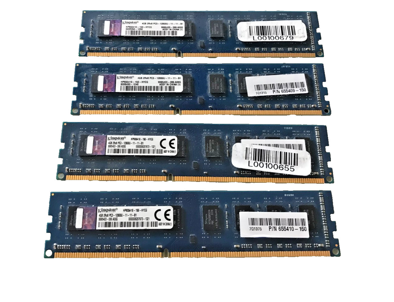 32GB (8x4GB) KINGSTON HP 655410-150 PC3-12800U 1600MHz DDR3 Non-ECC Memory