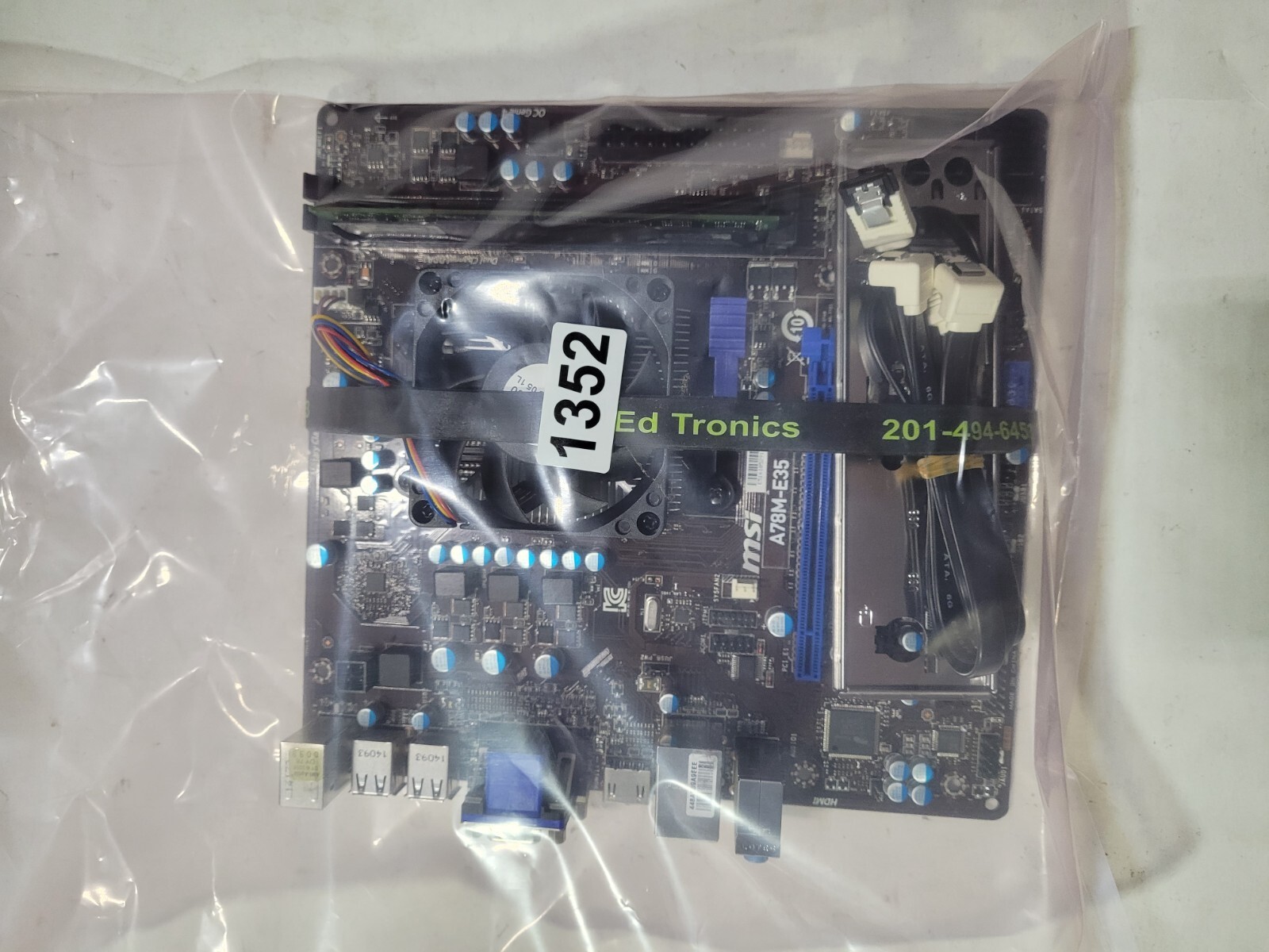 MSI A78M-E35 Motherboard w/AMD A4-5300, 4GB RAM, 2x SATA Cable & IO Sheild #1352