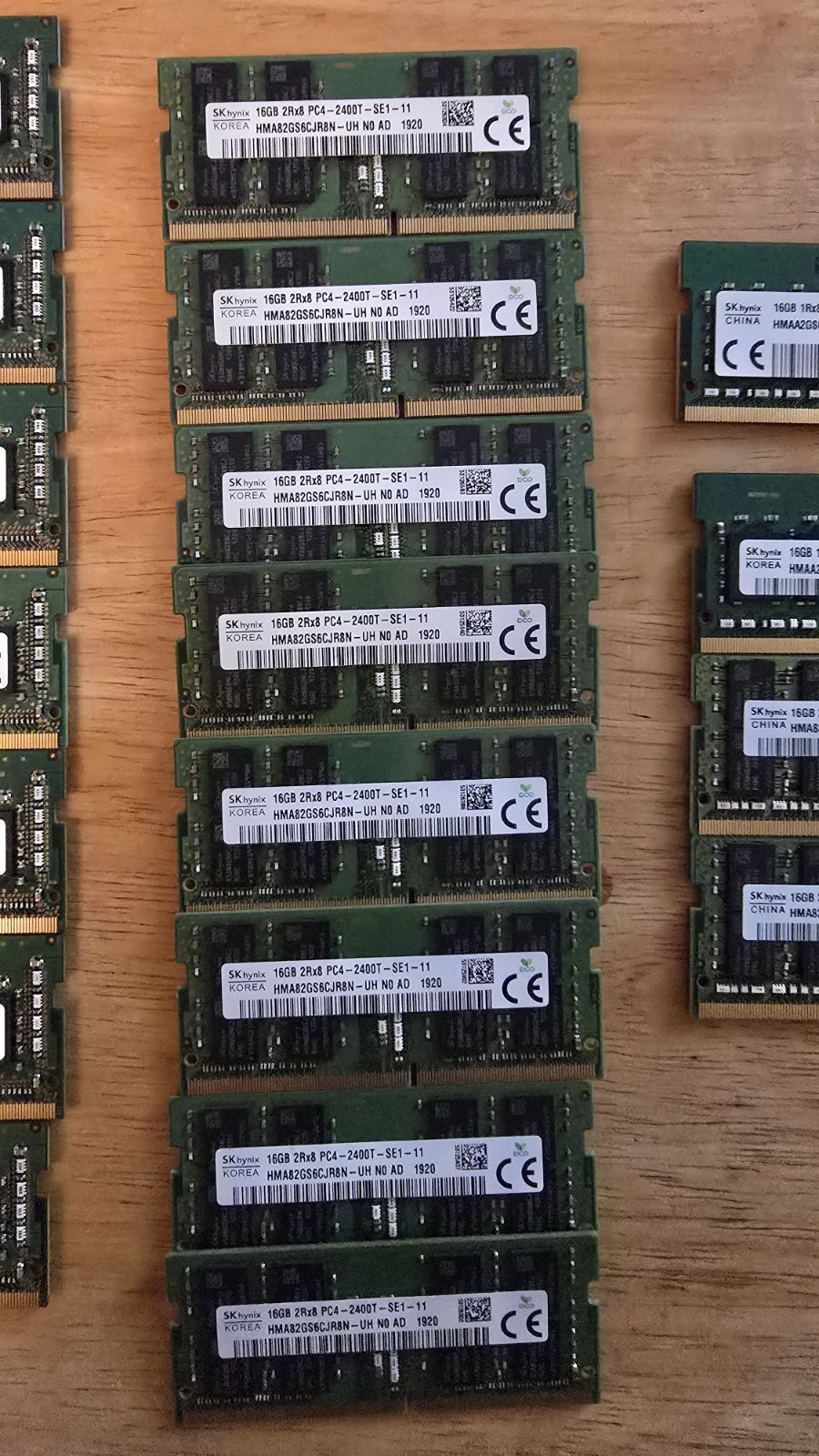 Lot of 24 MIX SK Hynix PC4-2133, 2400, 3200 DDR4 SO-DIMM Laptop RAM