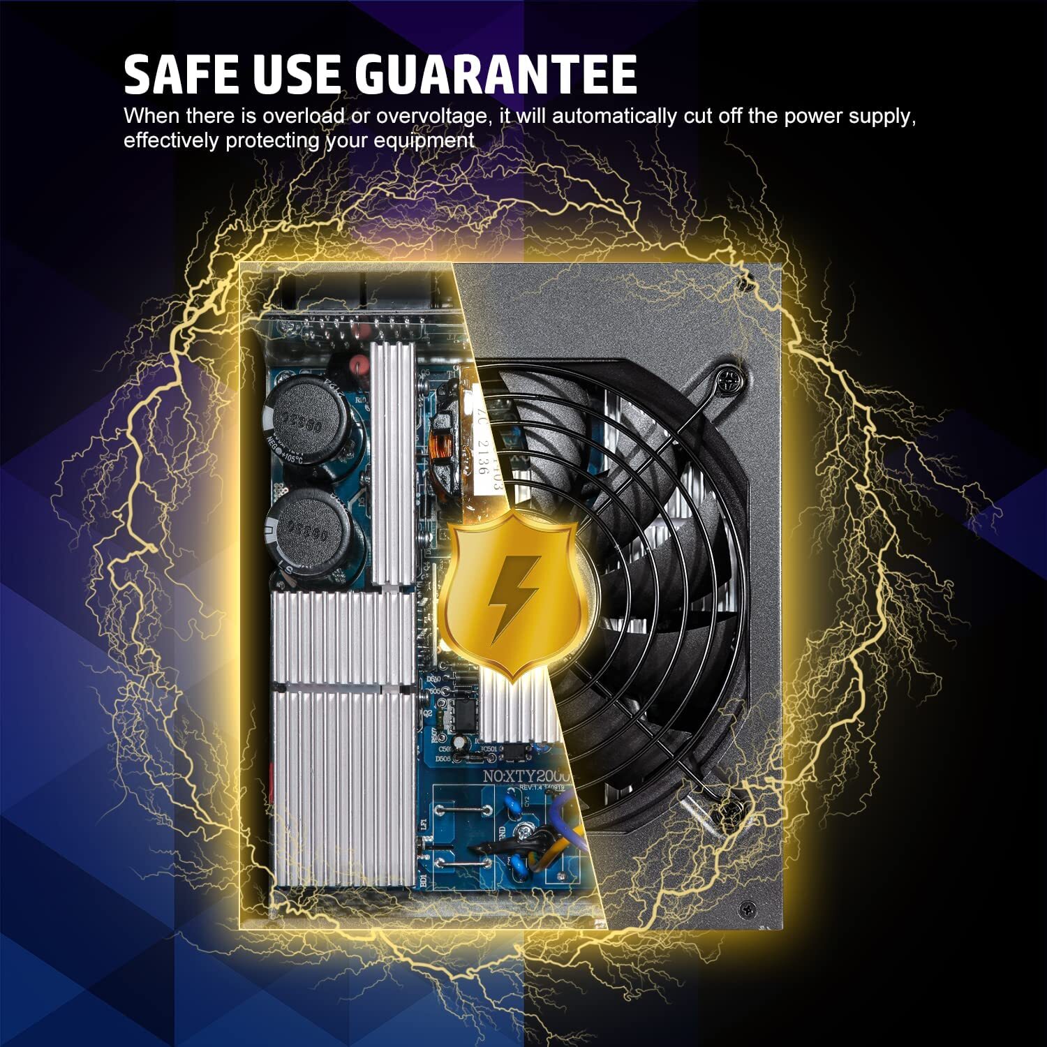 Daylead 1600W ATX Mining Power Supply Fully Modular PSU for Mining Rig 100-240V