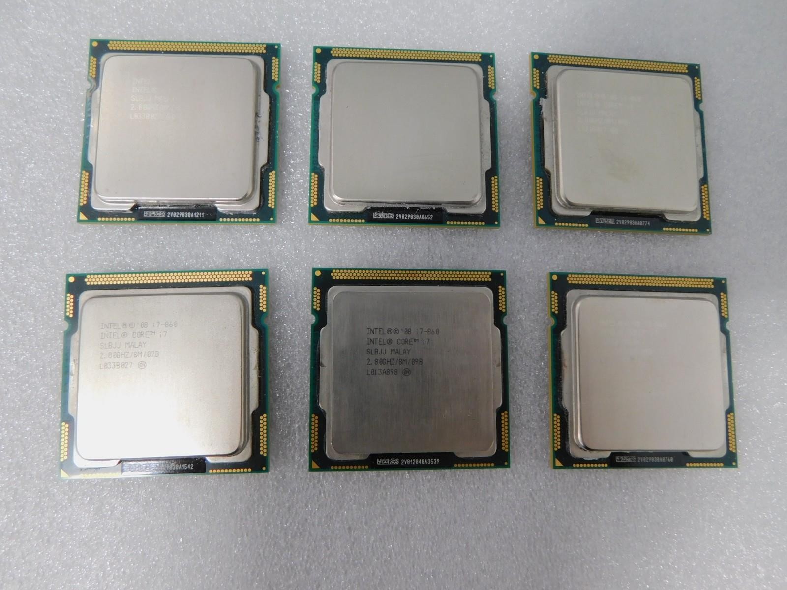 Lot of 6x Intel i7-860 2.8ghz Quad Core Socket 1156 CPU SLBJJ