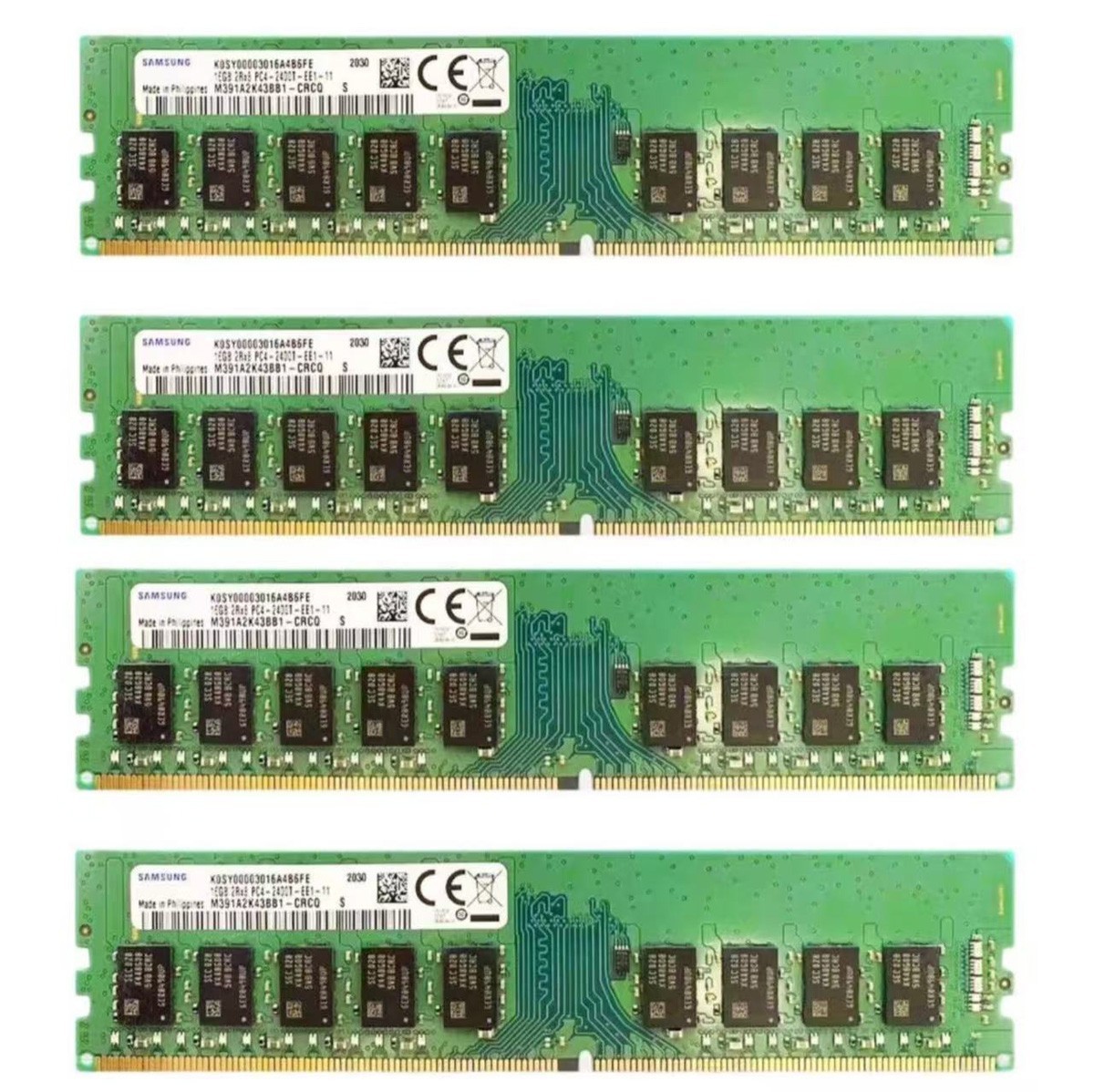 New Samsung 64GB 4X16GB DDR4 2400MHz 2RX8 ECC UDIMM Memory Ram M391A2K43BB1-CRC