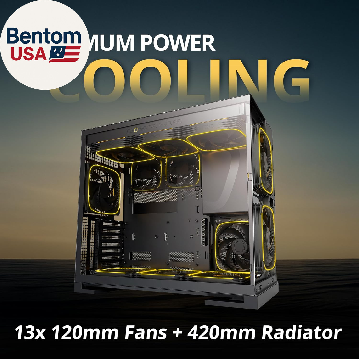 M5 Vent Mesh Front Panel Tempered Glass Mid Tower, E-ATX/ATX Gaming Case, High A