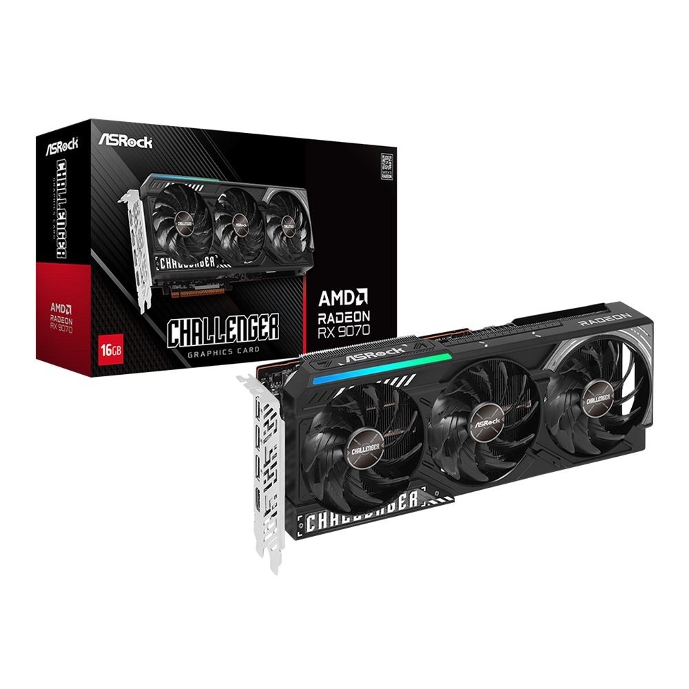 ASRock Challenger Radeon RX 9070 16GB GDDR6 PCI Express 5.0 x16 Graphics Card RX