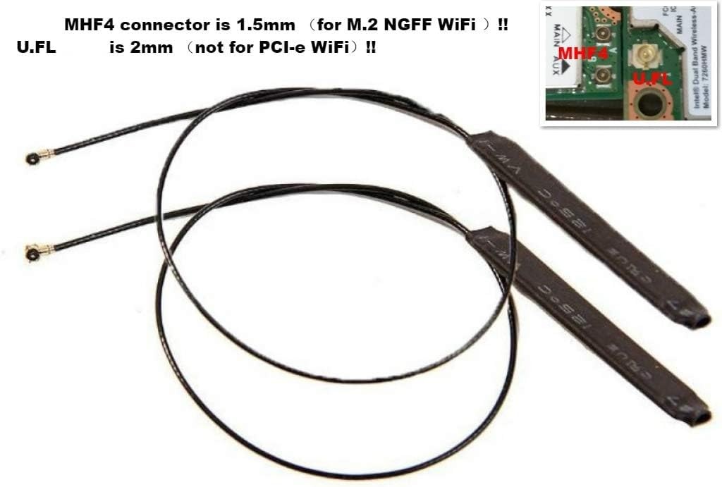 MHF4 WLAN Network Adapter PC WiFi Antenna for intel 7260 8260 8265 9265 9260 956