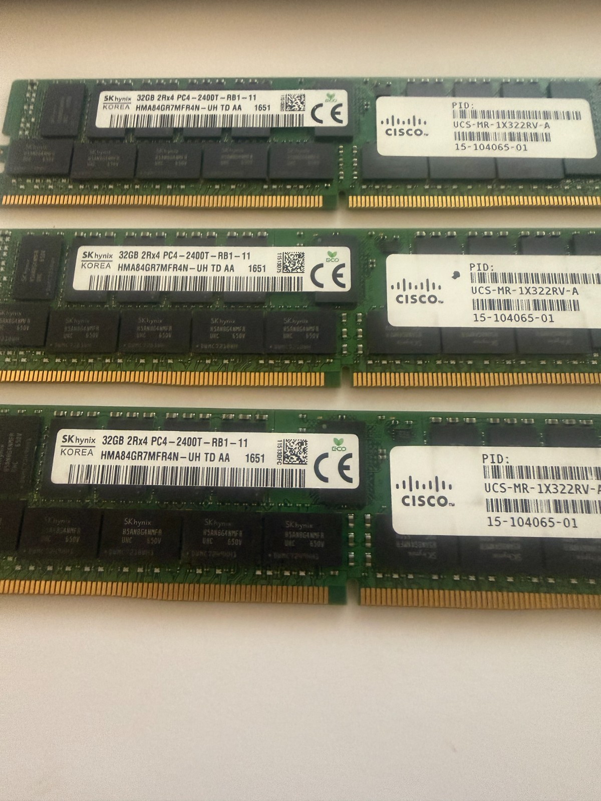 *Lot of 3* HMA84GR7MFR4N-UH 32GB 2Rx4 PC4-2400T-RB1 Hynix dual label Cisco