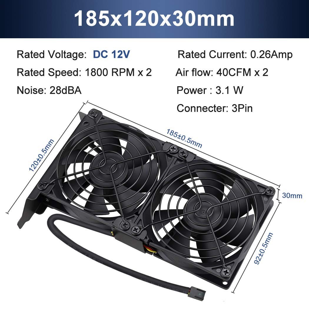 GPU Cooler Fan 2x90mm 92mm for Graphics Card CPU VGA SLI Mining PC Cooling