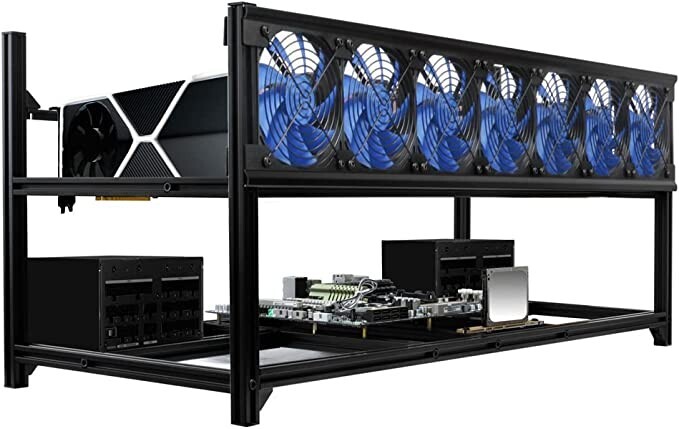 Kingwin Miner Rig Case Aluminum With 8 GPU Mining Stackable Frame