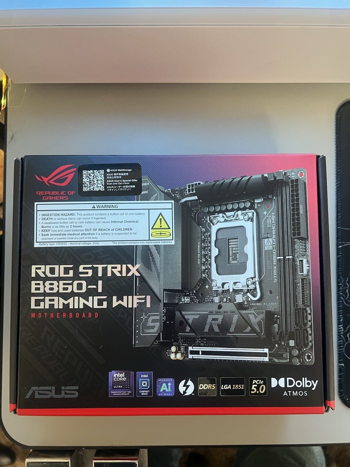 ASUS ROG STRIX B860-I GAMING WIFI B860 LGA 1851 mITX Mini-ITX Intel -SEALED