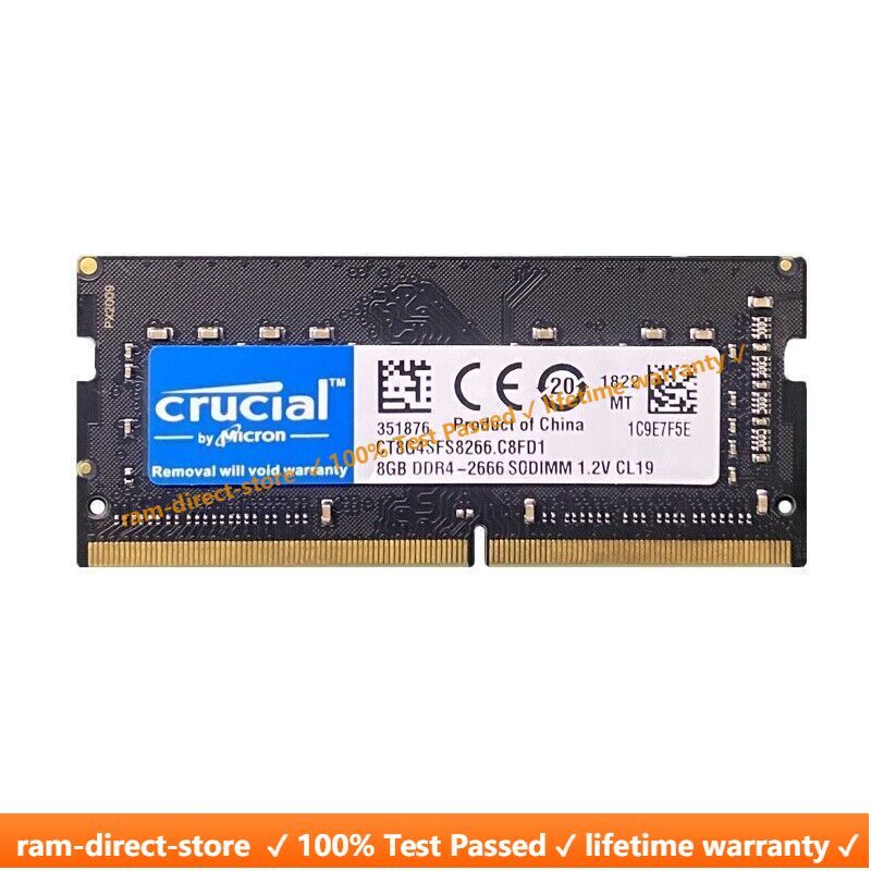 Crucial DDR3 DDR4 RAM 4GB 8GB 16GB 1600 2400 2666MHZ Memory RAM Laptop NoteBook