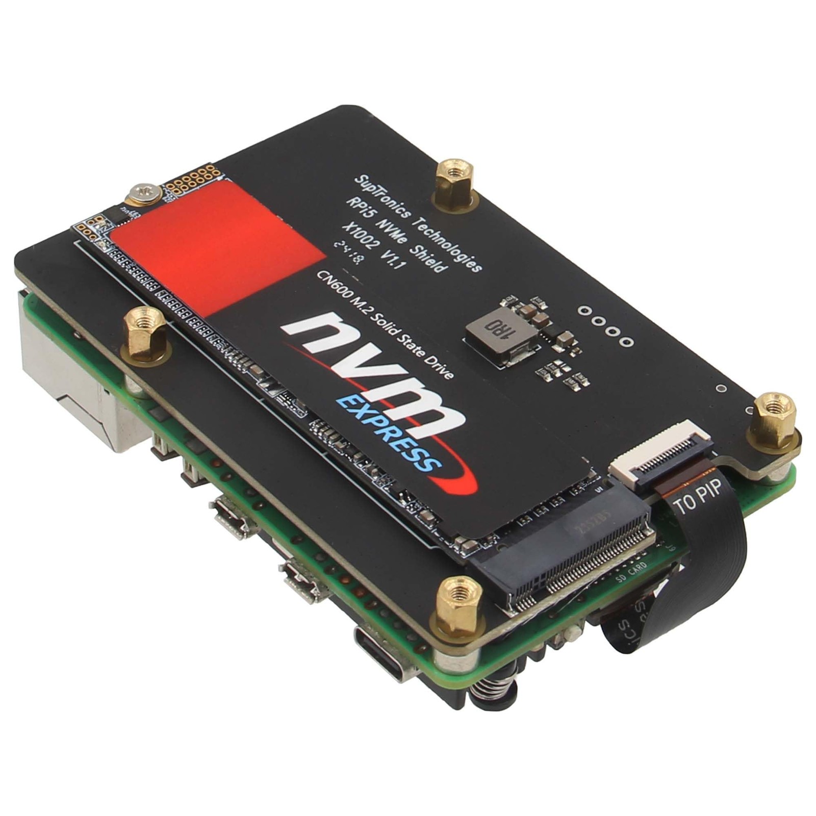 Geekworm X1002 PCIe to M.2 HAT NVMe SSD PIP PCIe Peripheral Bottom Board for …