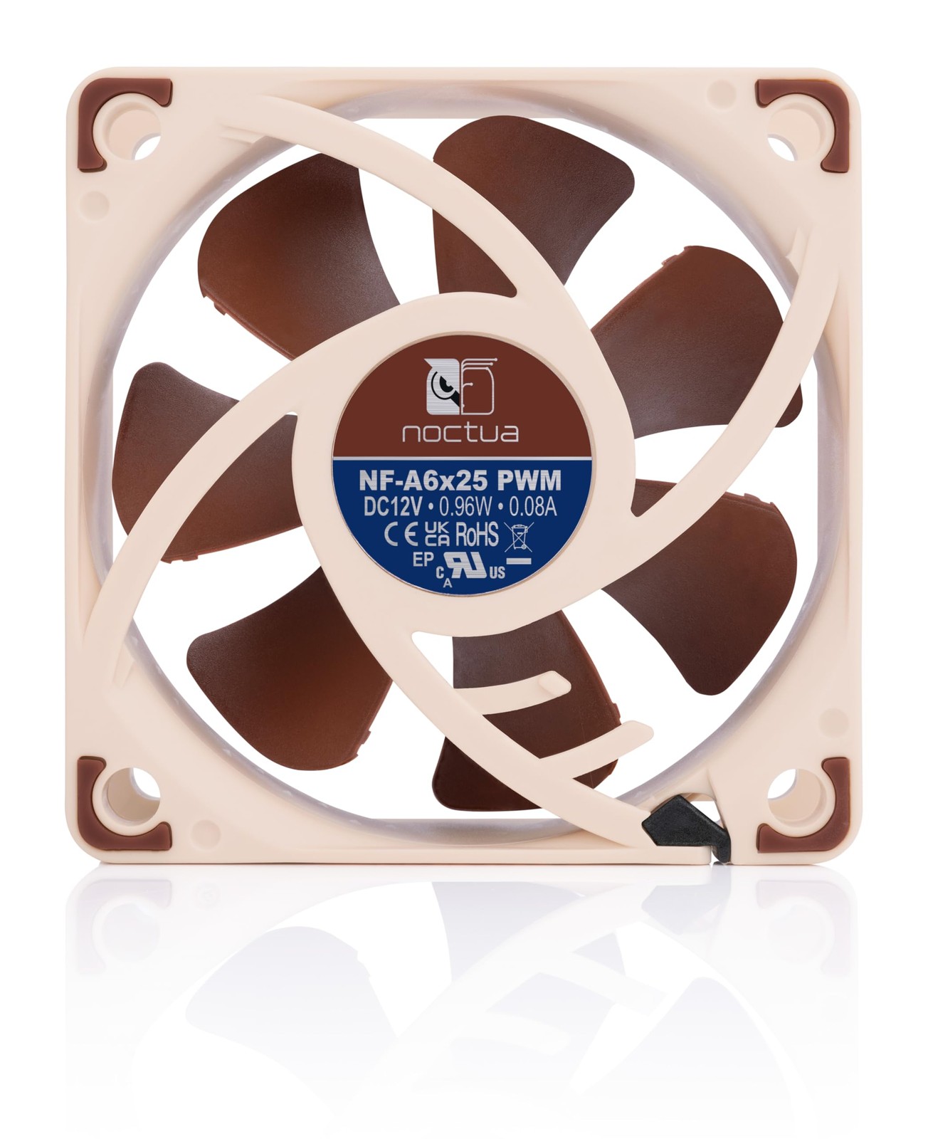 Noctua NF-A6x25 PWM, Premium Quiet Fan, 4-Pin (60mm, Brown) 60x60x25mm, Brown