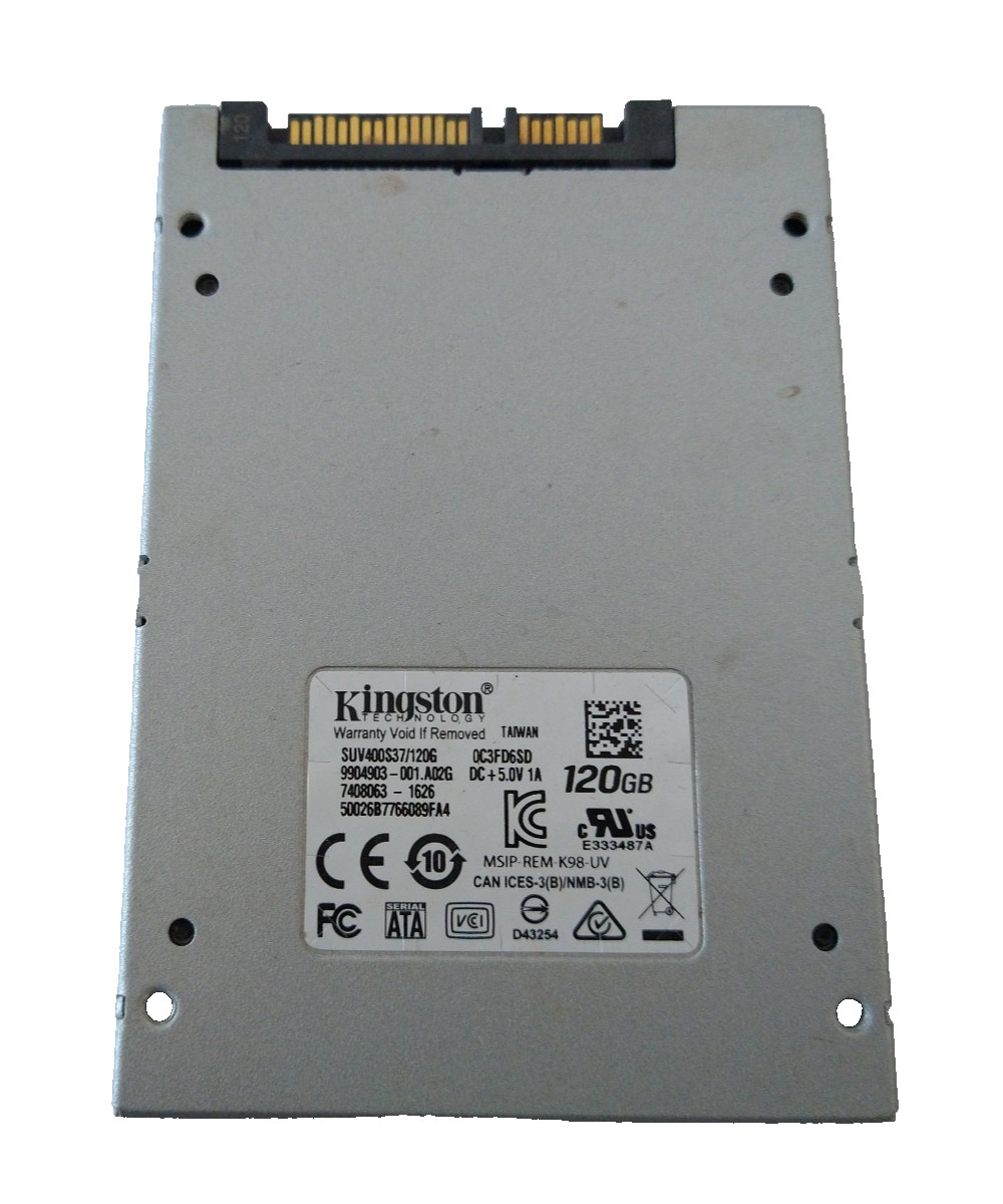 KINGSTON 120GB SSD SATA SUV400S37/120G S/N: 9904903-001.A02G 0C3FD6SD #NFP3133