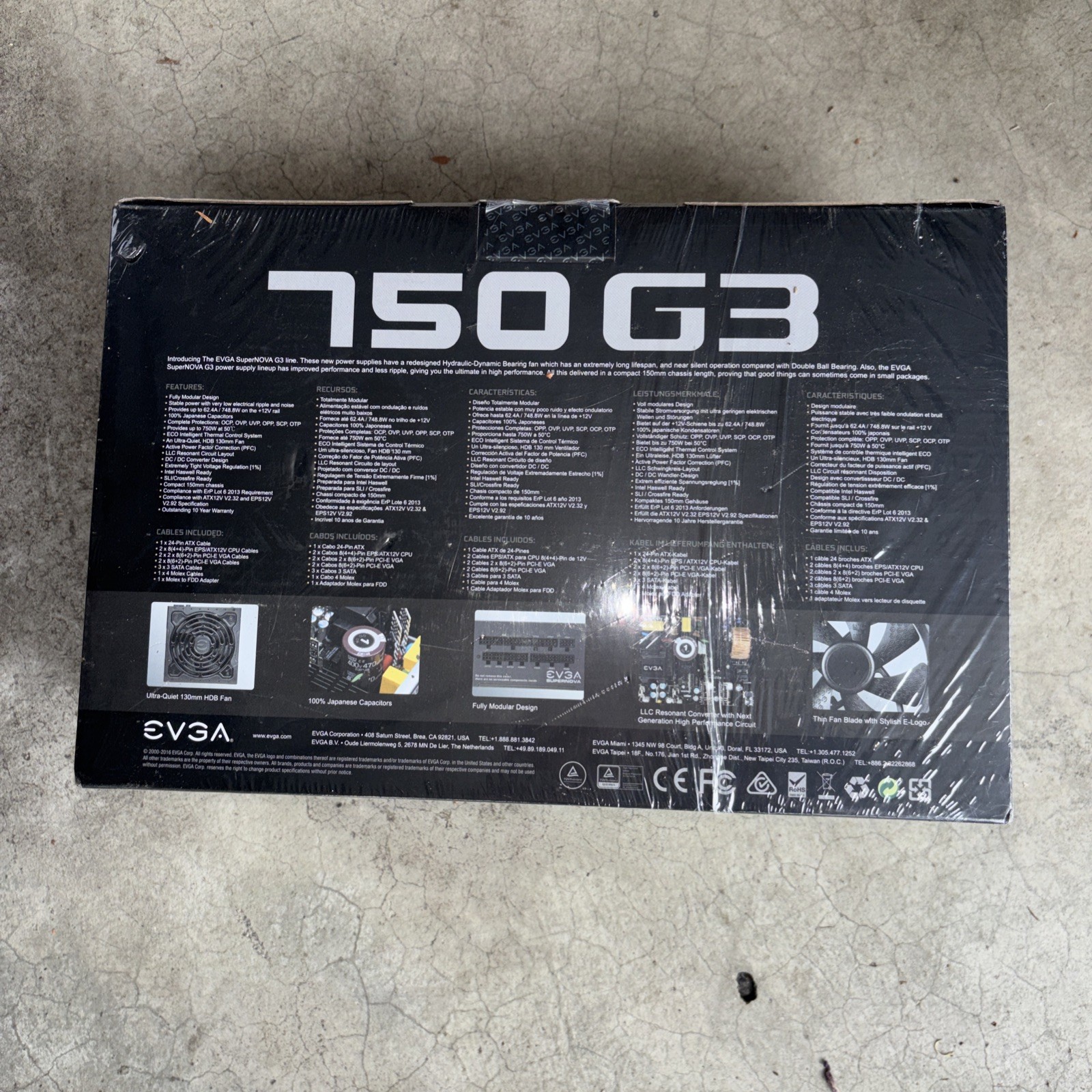 EVGA Supernova G3 750W Fully Modular Gold Power Supply 220-G3-0750-X1 Sealed Box