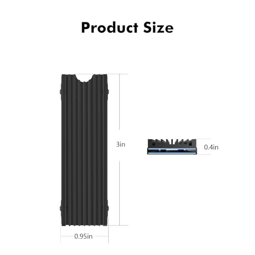 NVMe M.2 SSD Heatsink, Aluminum Heat Sink | Double-Sided Cooling with 1 Count