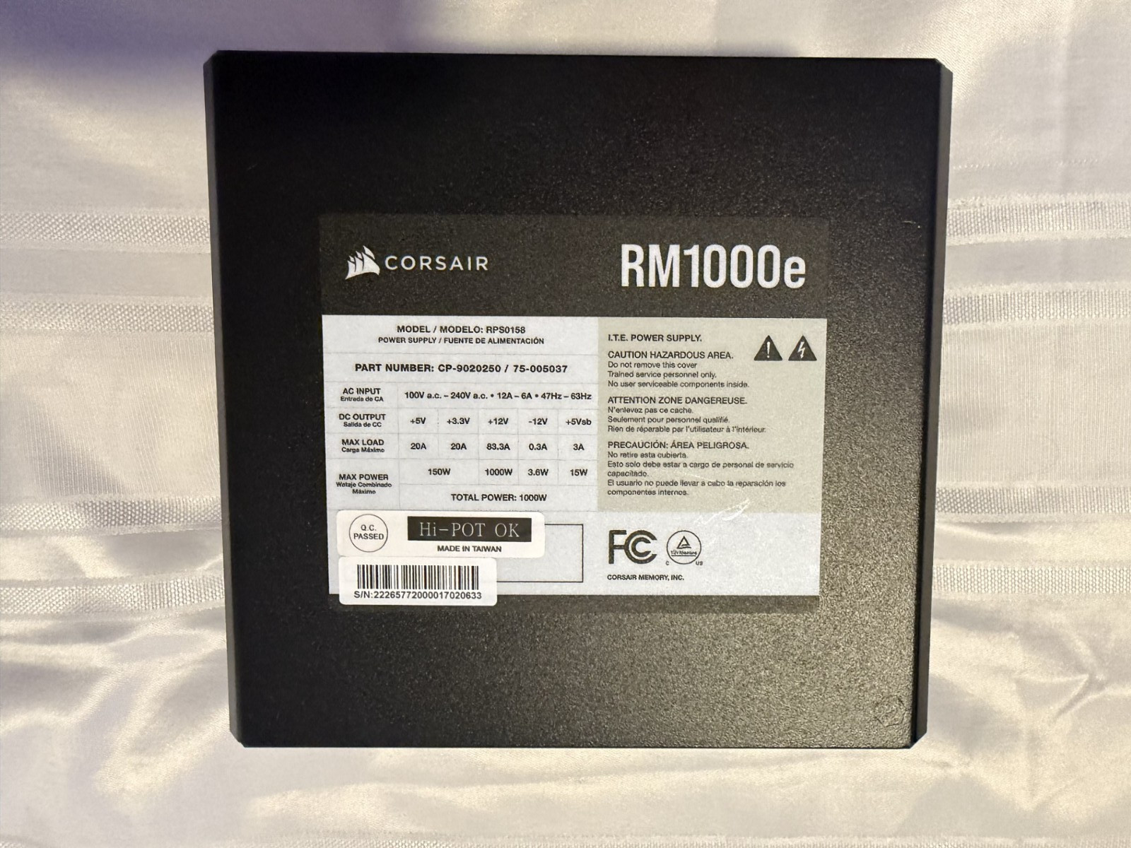 Corsair RM1000e (2022) 1000W Fully Modular ATX PSU