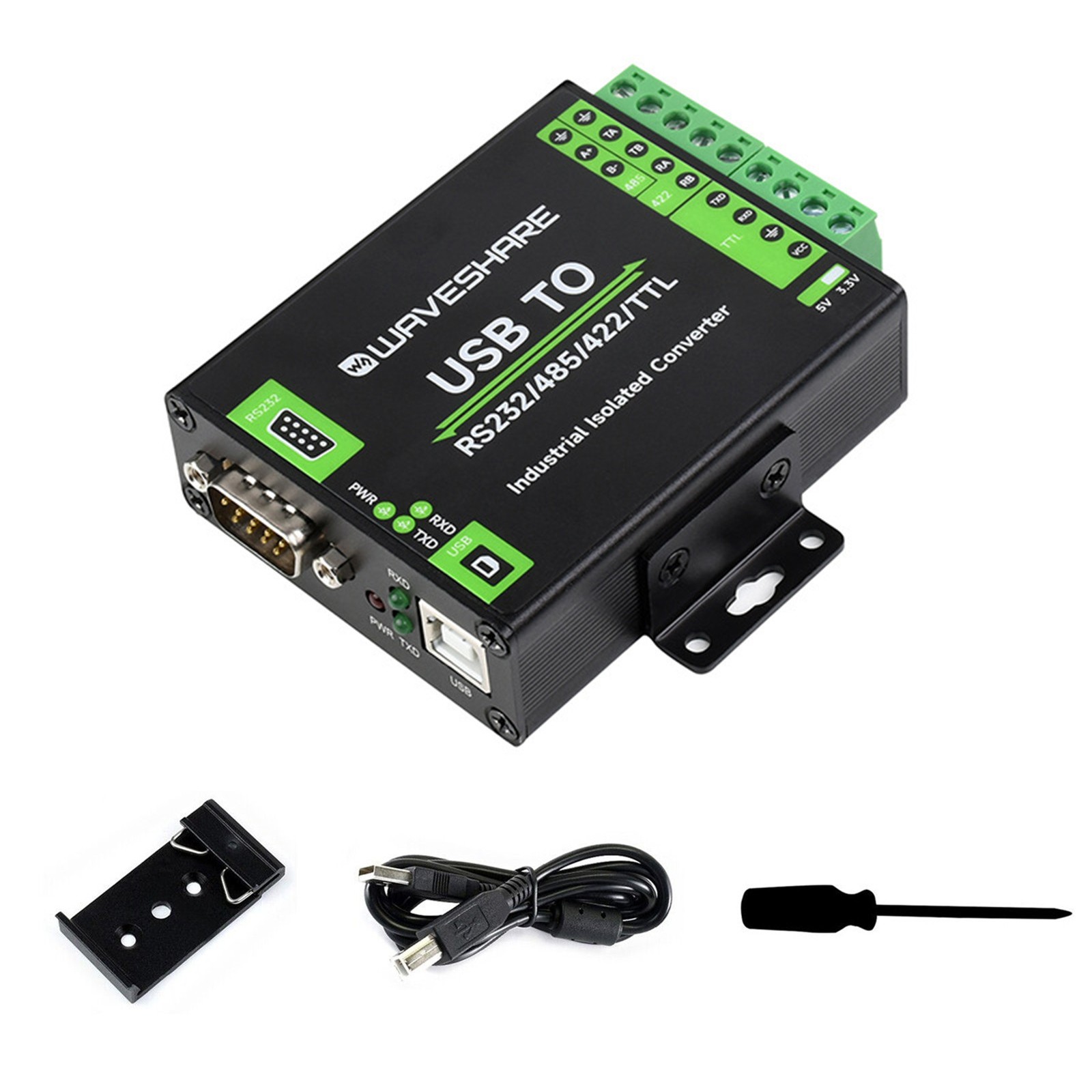 3.3V / 5V USB TO RS2321485/422/TTL Port Adapter Connector For Mac/ Linux/Android