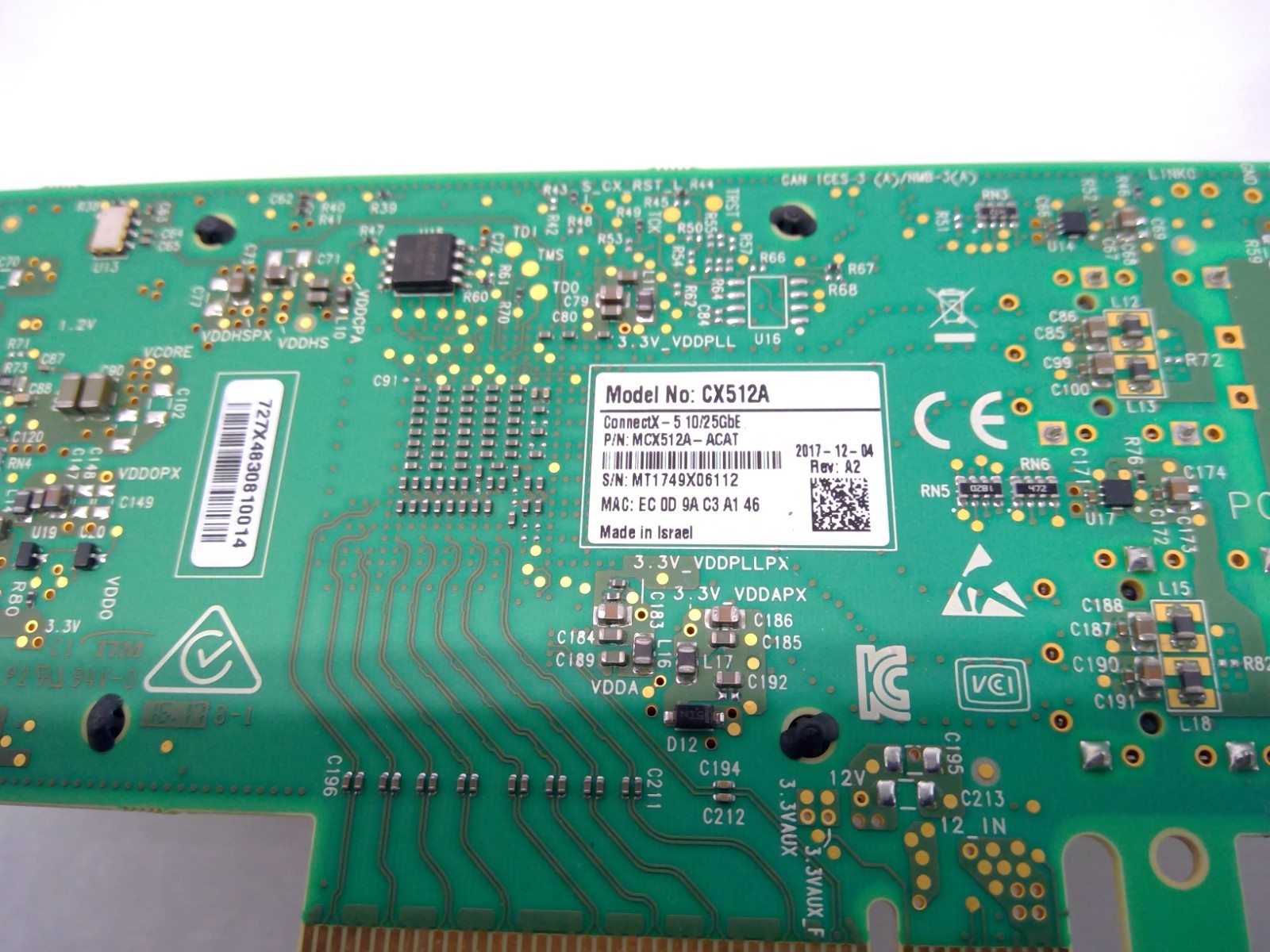 Mellanox ConnectX-5 10/25G MCX512A-ACAT SFP28 PCIe 3.0 x8 NIC Card CX512A