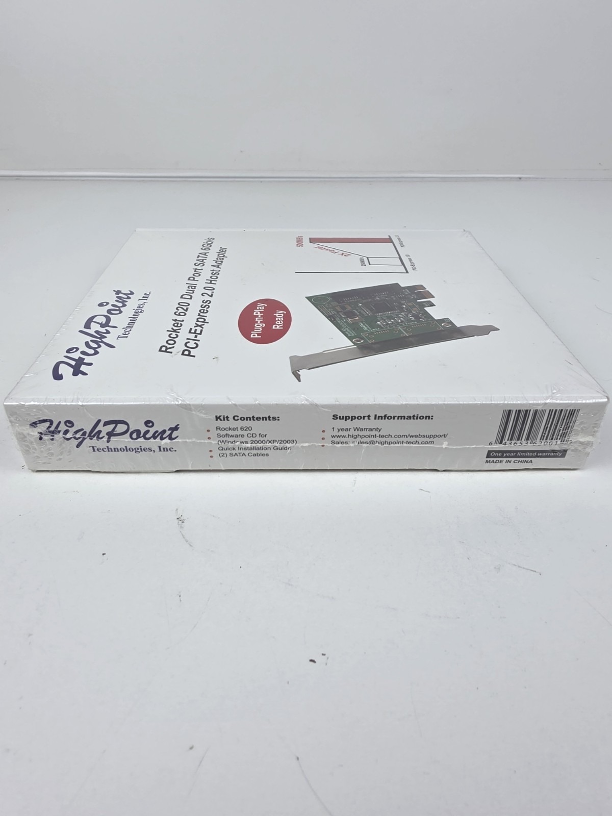 New HighPoint Rocket 620A (2 Channel) Dual Port SATA 6Gb/s PCI-E x1 Low Host