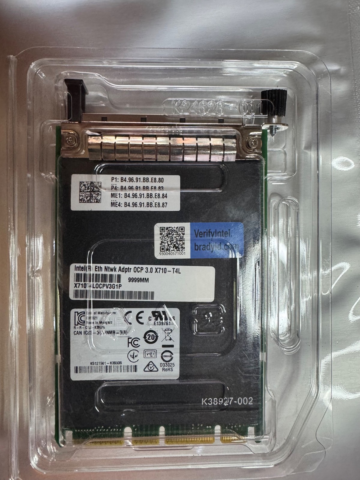 Intel X710T4LOCPV3G1P X710-T4L 10Gigabit Ethernet Card