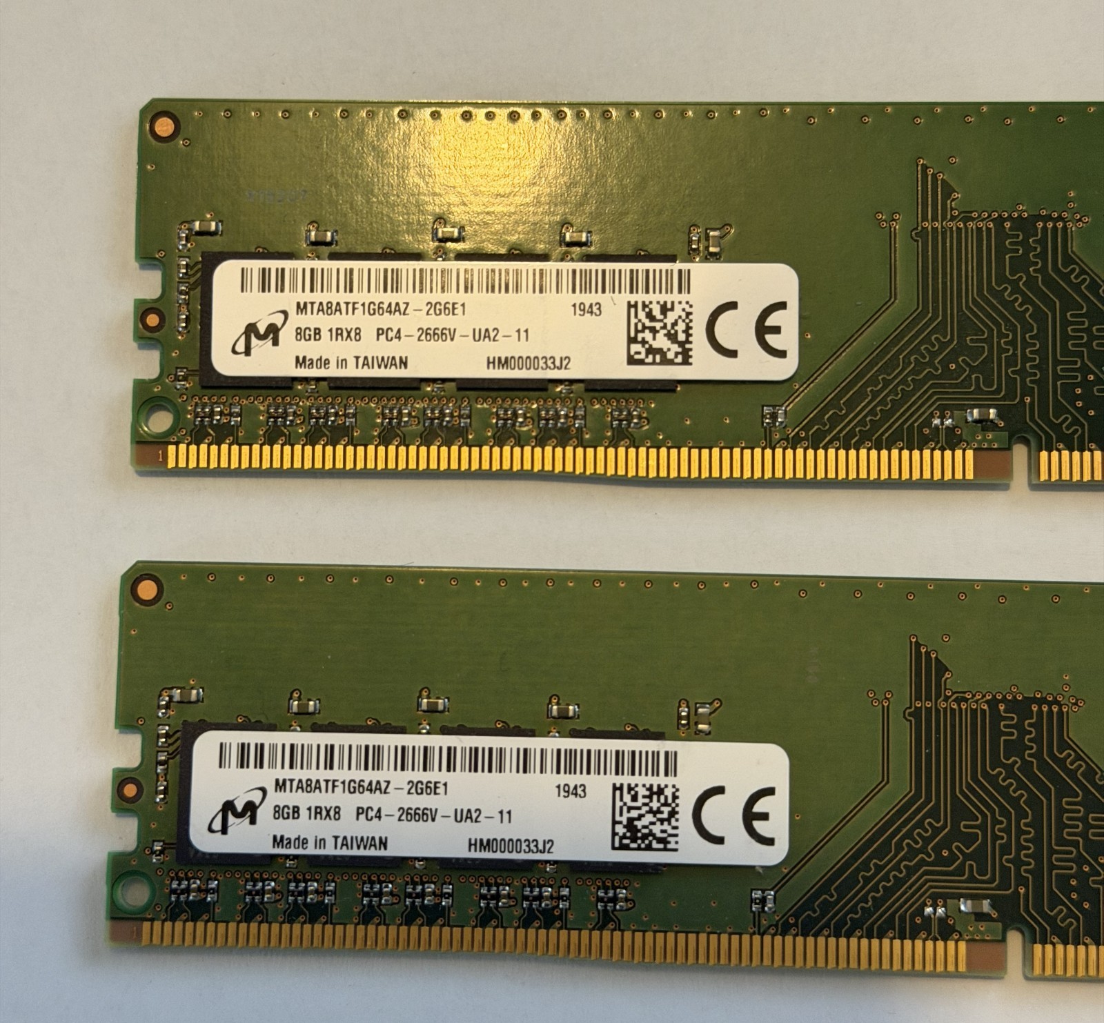Micron 16GB (2x8GB) 1RX8 PC4-2666V Desktop RAM MTA8ATF1G64AZ L04429-501 Tested