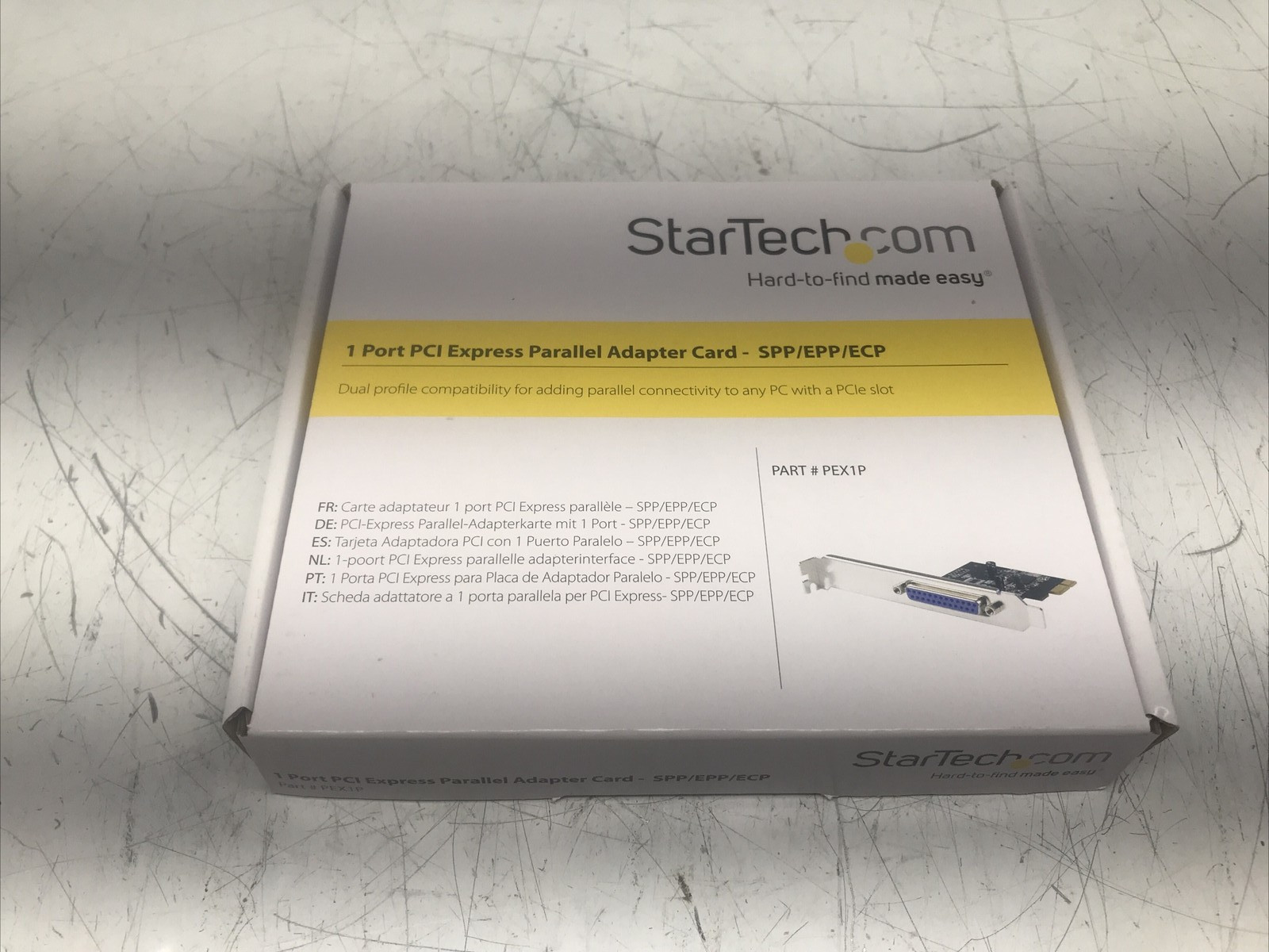 StarTech PCI Express Parallel Adapter Card PCIe PEX1P OPEN BOX