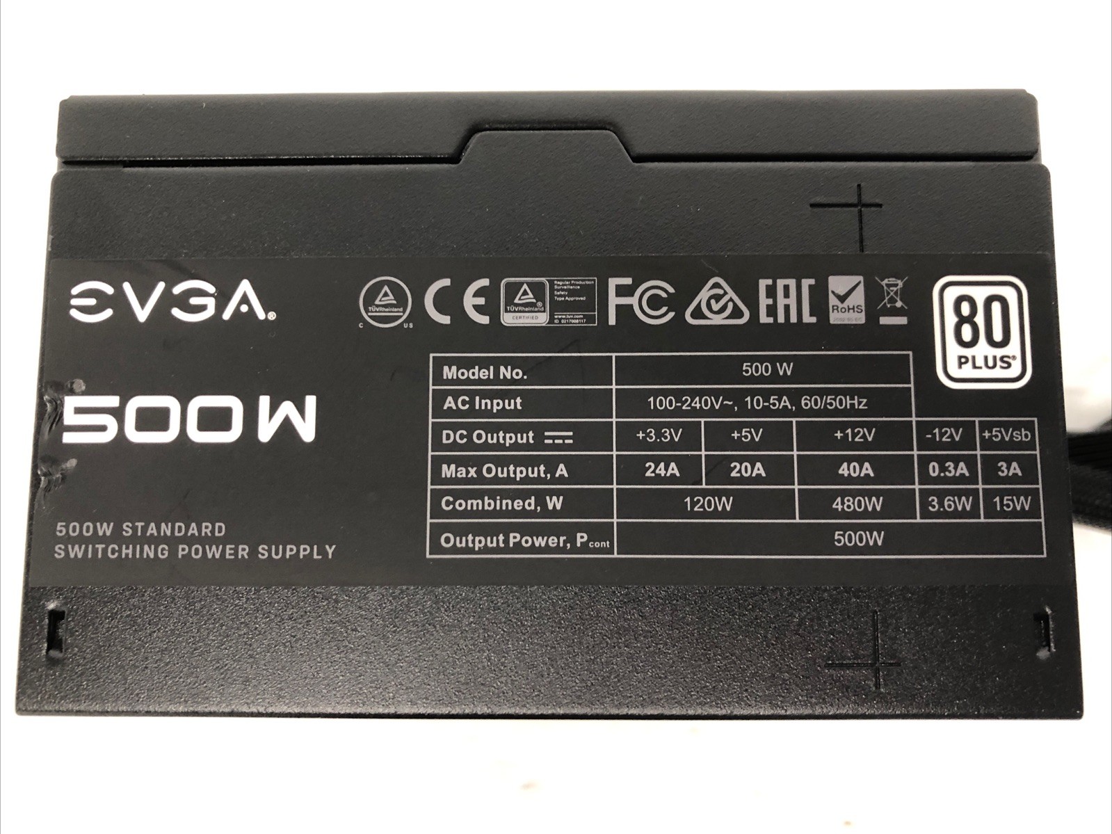 EVGA 100-W1-0500 500W ATX Desktop Power Supply Works